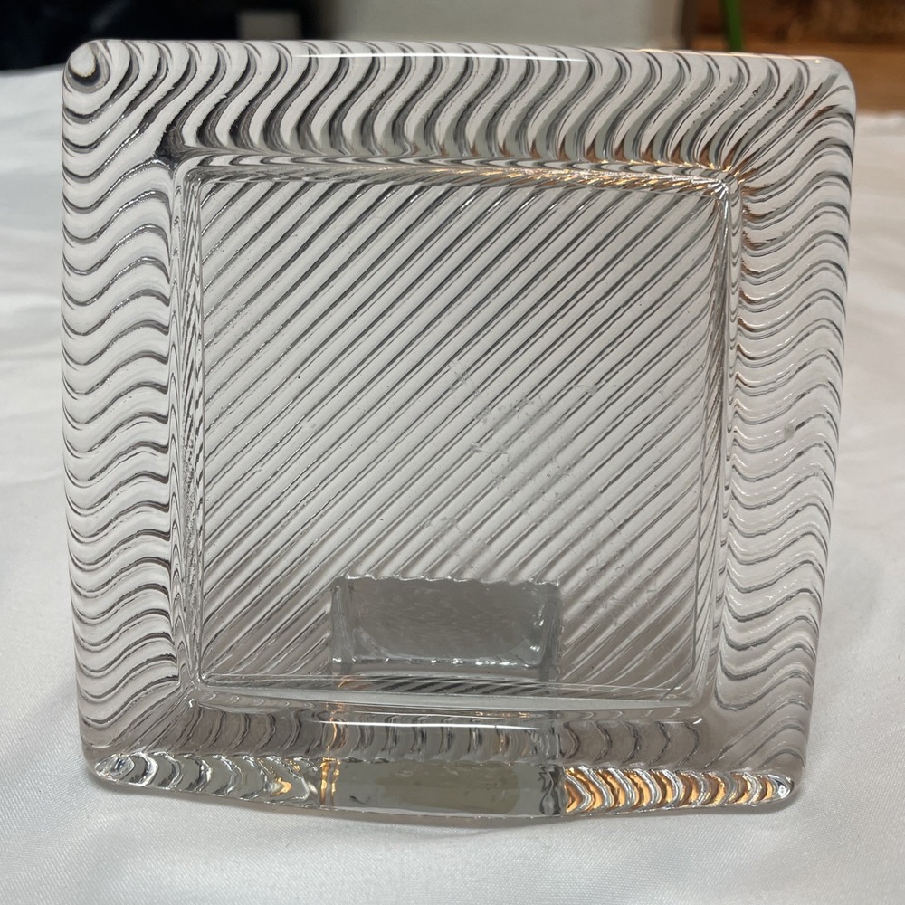 Mikasa Clear Glass 4‎ In Square Frame with Ribbed Art Deco Design